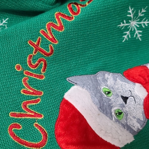 United States Sweater Womens Holiday Cat  Sweater "Meowy Christmas" Sz S EUC - Picture 4 of 11